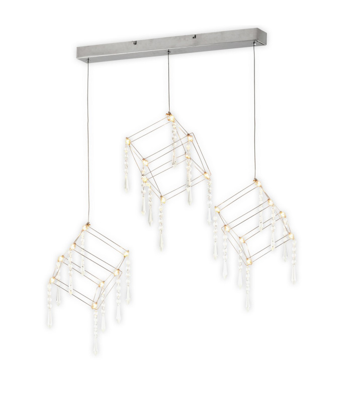 Araneus LED Wire Frame Pendant Ceiling Light Chrome-6