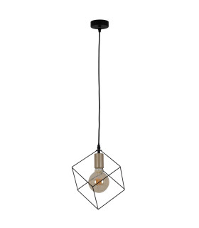 Canto Wire Frame Pendant Ceiling Light Black 1xE27-1