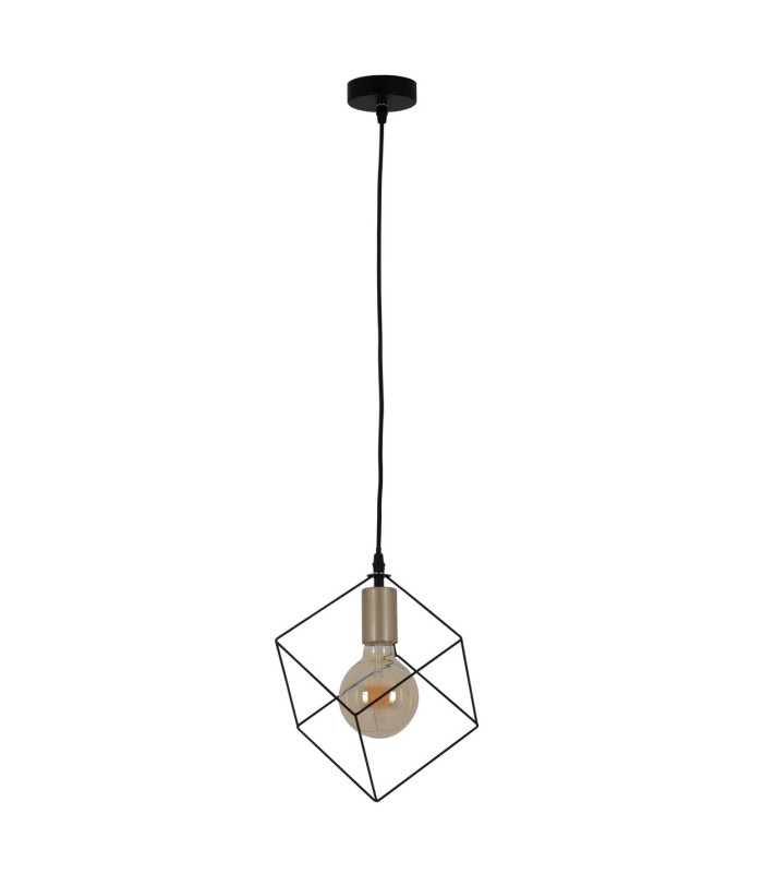 Canto Wire Frame Pendant Ceiling Light Black 1xE27-1