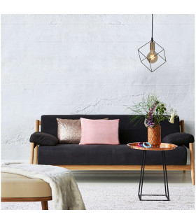 Canto Wire Frame Pendant Ceiling Light Black 1xE27-2