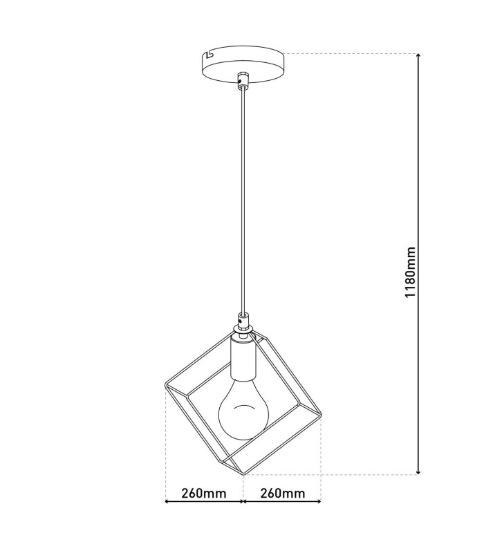 Canto Wire Frame Pendant Ceiling Light Black 1xE27-4