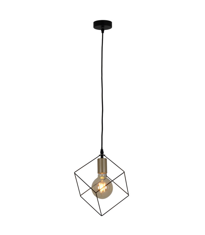 Canto Wire Frame Pendant Ceiling Light Black 1xE27-5