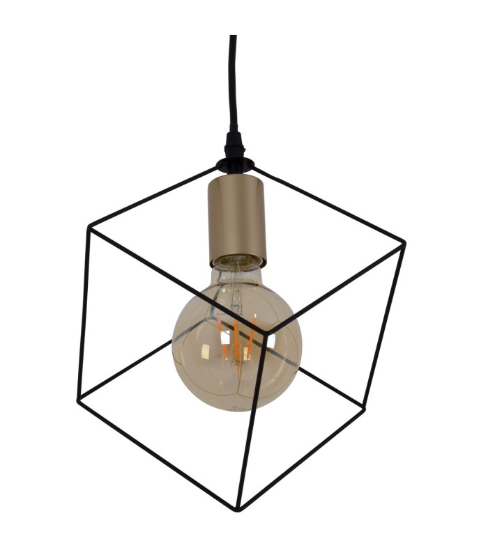 Canto Wire Frame Pendant Ceiling Light Black 1xE27-6