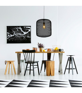Jodhpur 39cm Wire Frame Pendant Ceiling Light Black 1xE27-2