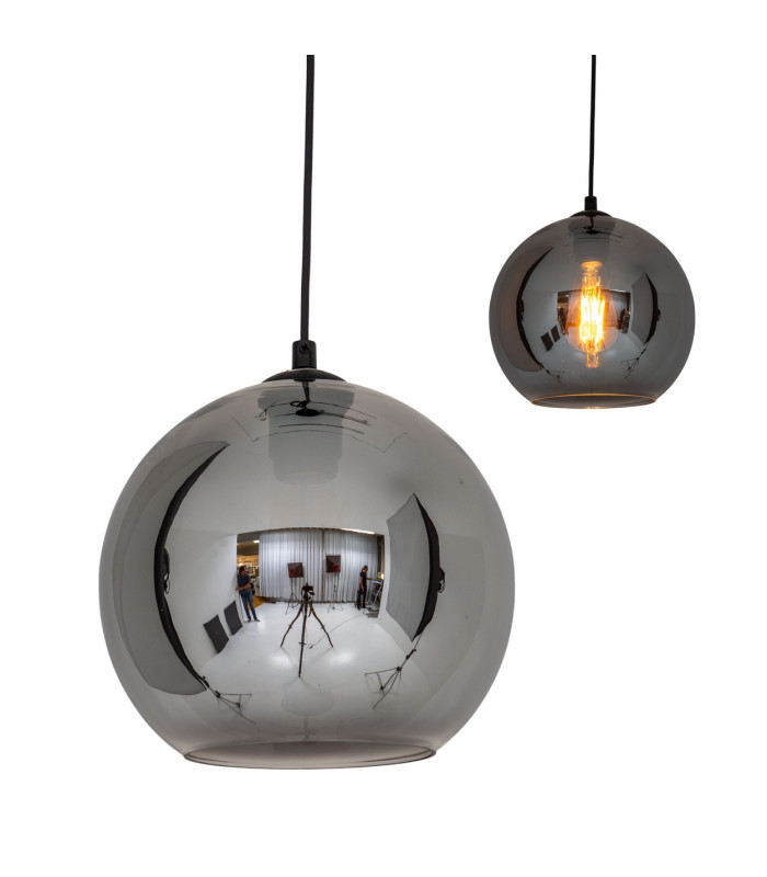 Vaso 25cm Round Dome Pendant Ceiling Light Anthracite-6