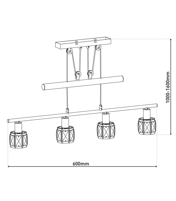 Josefa Bar Pendant Ceiling Light Gold 1xE14 3000K-6