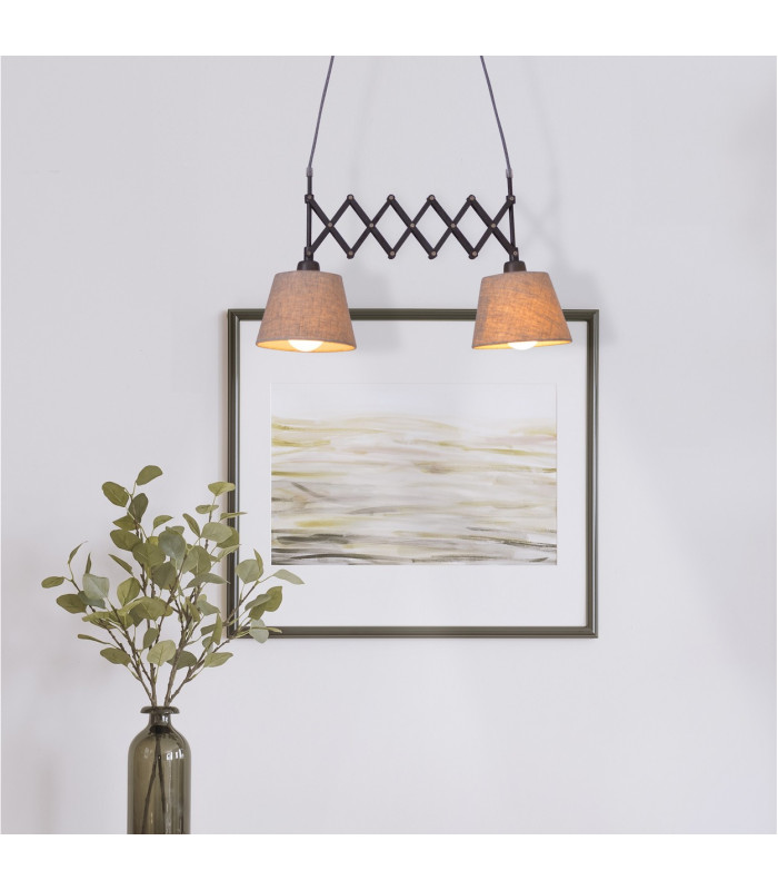 Adrienne Bar Pendant Ceiling Light Nature 2xE27-2