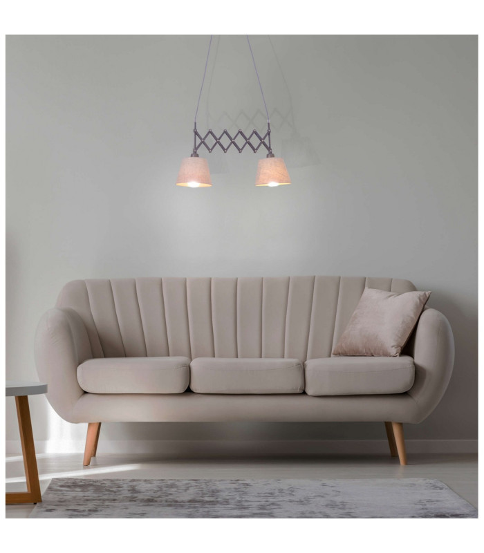 Adrienne Bar Pendant Ceiling Light Nature 2xE27-3