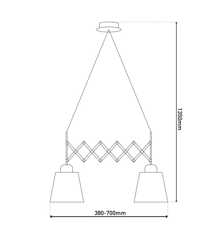 Adrienne Bar Pendant Ceiling Light Nature 2xE27-4