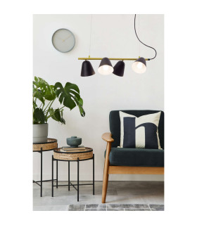 Triton Bar Pendant Ceiling Light Black 4xE27-2