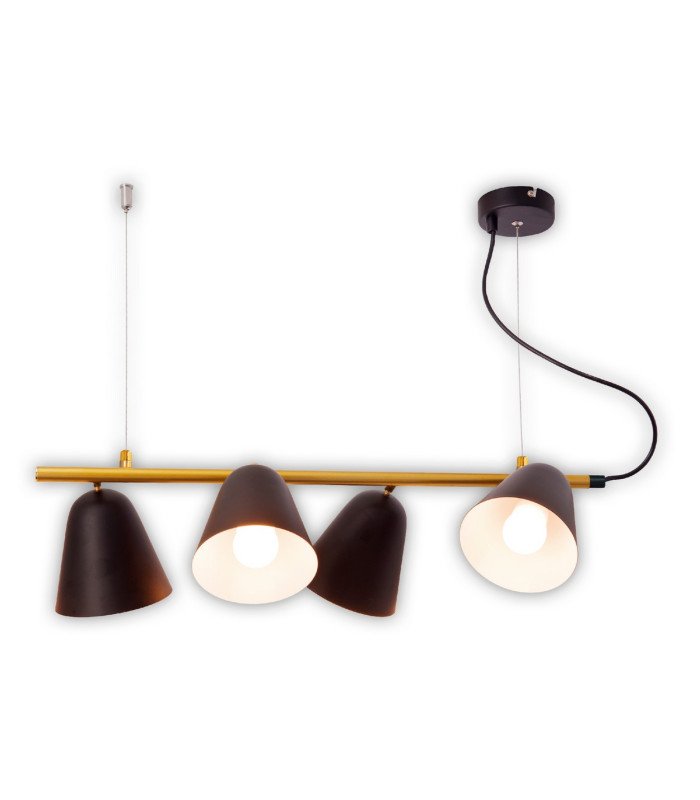 Triton Bar Pendant Ceiling Light Black 4xE27-5