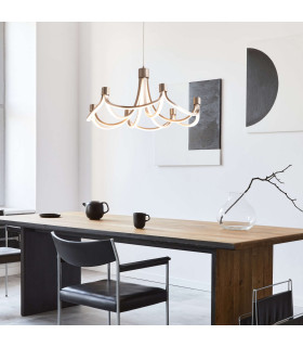 Festos Dimmable LED Pendant Ceiling Light Satin Nickel 3000K-2