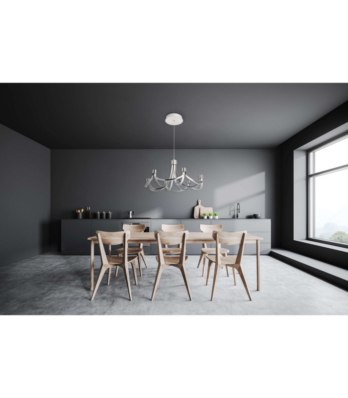 Festos Dimmable LED Pendant Ceiling Light Satin Nickel 3000K-5