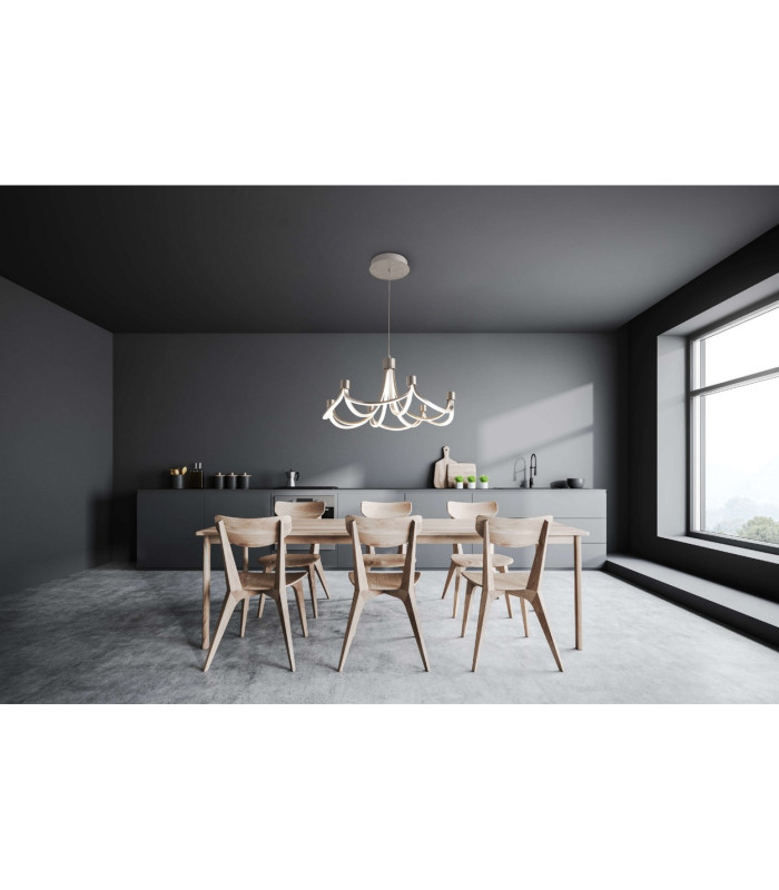 Festos Dimmable LED Pendant Ceiling Light Satin Nickel 3000K-6