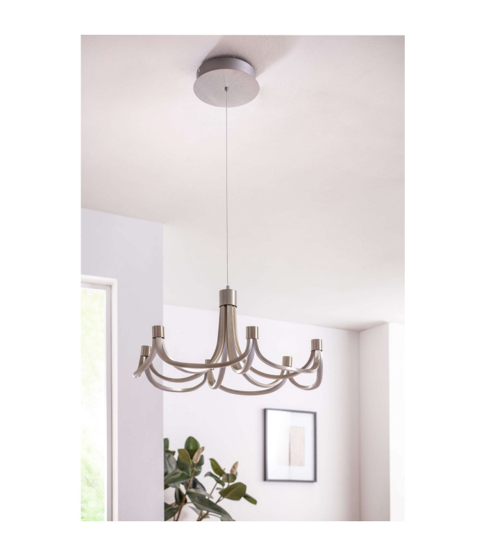 Festos Dimmable LED Pendant Ceiling Light Satin Nickel 3000K-8