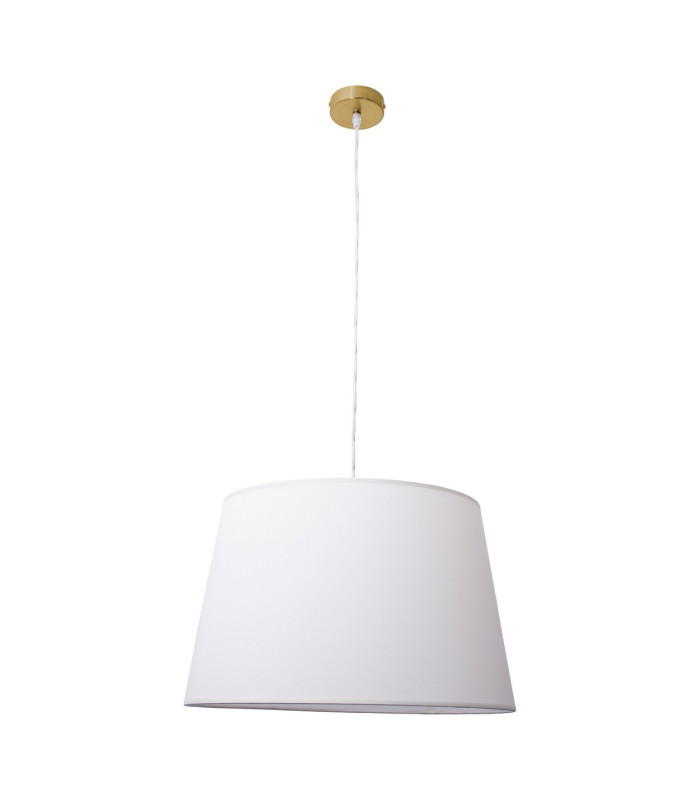 Bologna Cylindrical Pendant Ceiling Light Beige 1xE27 Brass Rose-1