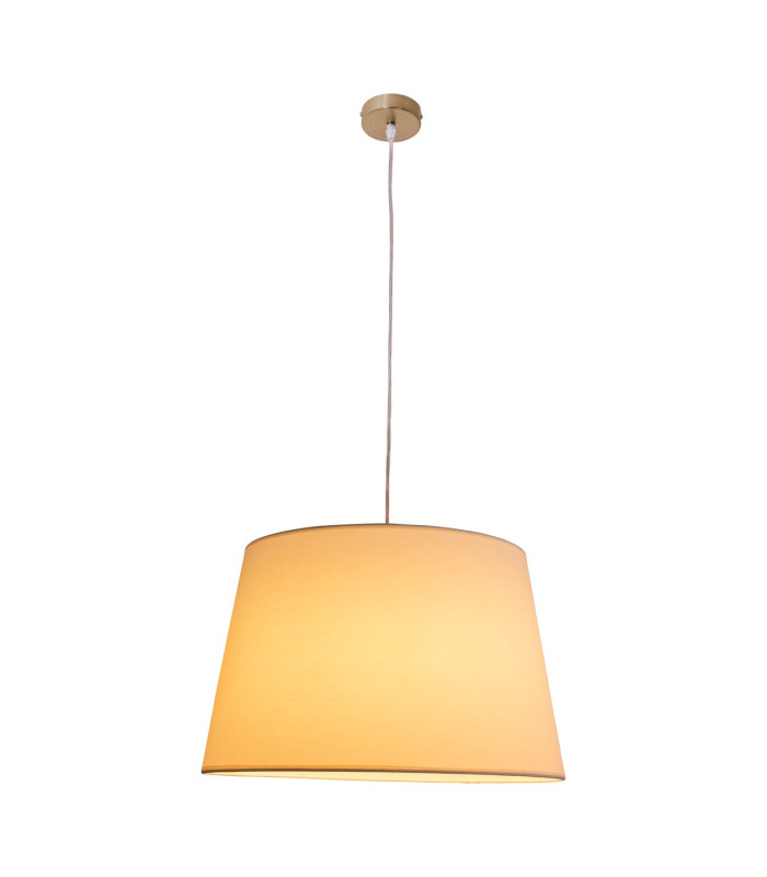Bologna Cylindrical Pendant Ceiling Light Beige 1xE27 Brass Rose-4