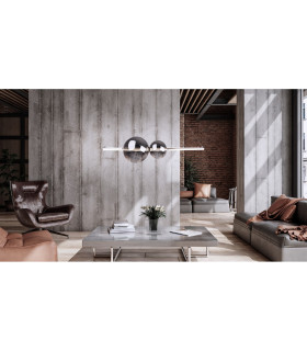 Nova Dimmable LED Twin Pendant Ceiling Light Chrome 3000K-2