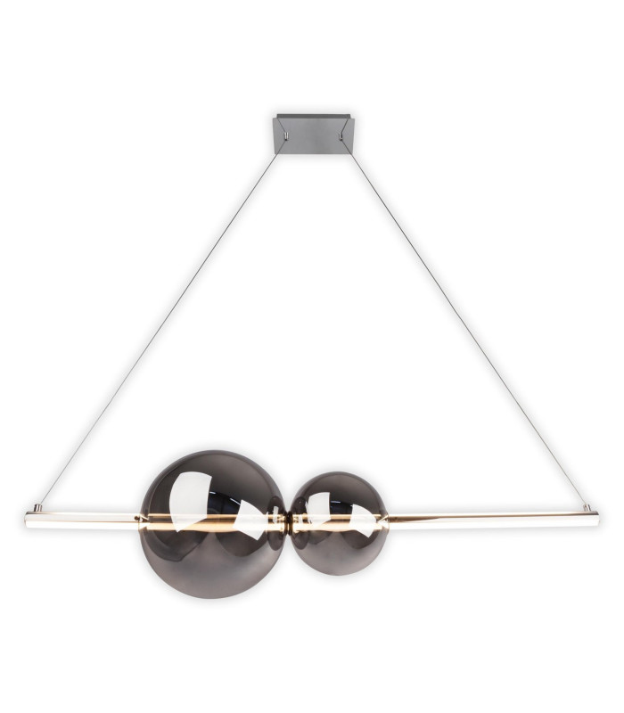 Nova Dimmable LED Twin Pendant Ceiling Light Chrome 3000K-6