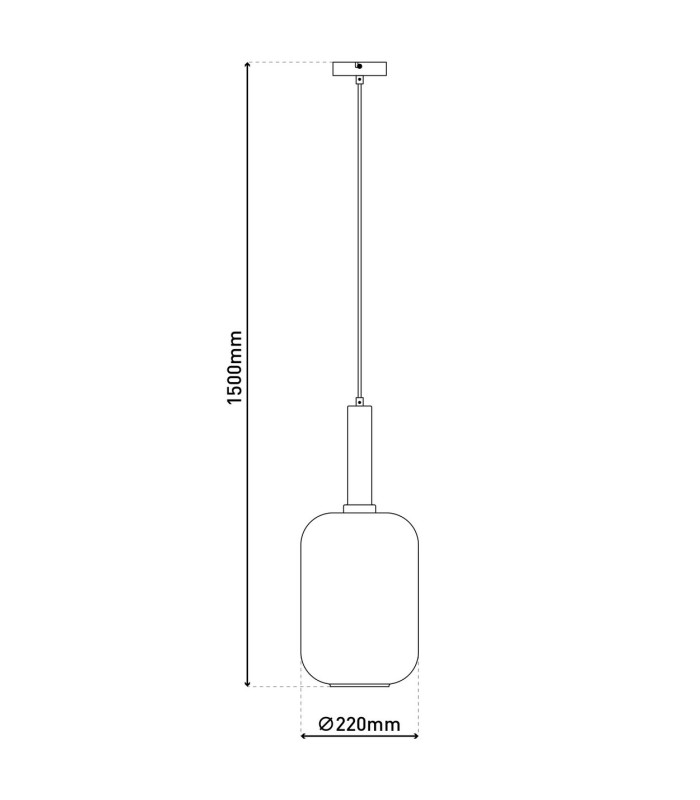 Fumo Tall Slim Pendant Ceiling Light Black 1xE27-3