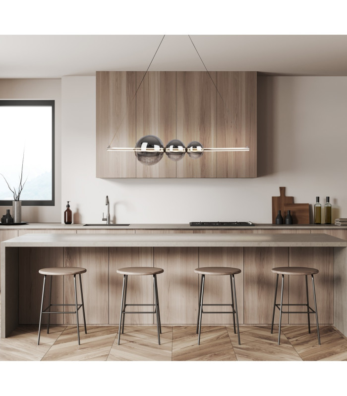 Nova Dimmable LED Triple Pendant Ceiling Light Chrome 3000K-4