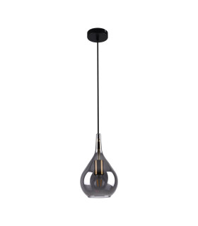 Gota 20cm Dome Pendant Ceiling Light Black 1xE27-1
