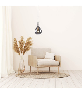Gota 20cm Dome Pendant Ceiling Light Black 1xE27-2