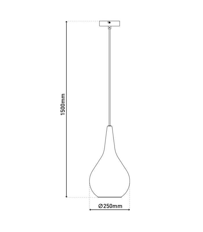 Gota 25cm Dome Pendant Ceiling Light Black 1xE27-3