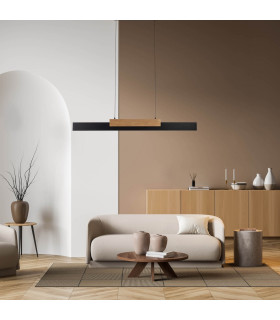 Wiebke Dimmable LED Bar Pendant Ceiling Light Brown 3000K-2
