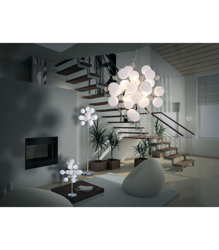 Explosion 65cm Spherical Pendant Ceiling Light White 10xG9-3
