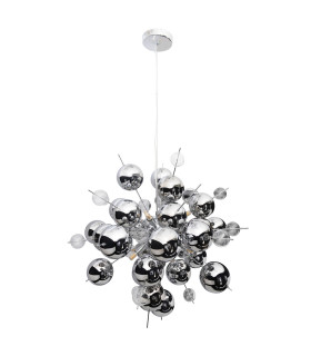 Explosion 65cm Spherical Pendant Ceiling Light Chrome 10xG9-1