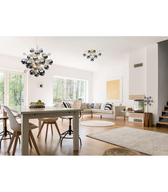 Explosion 65cm Spherical Pendant Ceiling Light Chrome 10xG9-4
