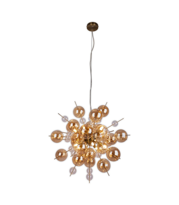 Explosion 65cm Spherical Pendant Ceiling Light Amber 10xG9-5