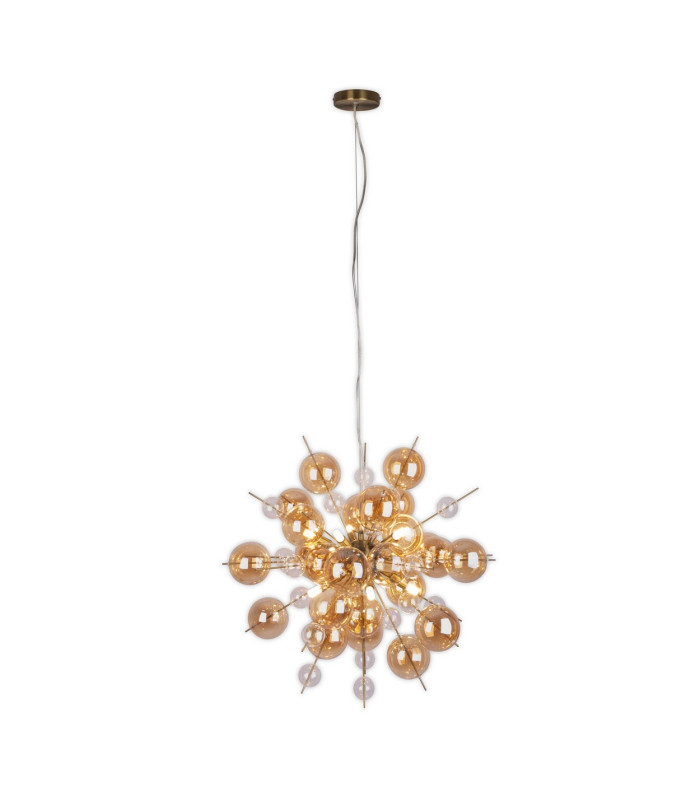 Explosion 65cm Spherical Pendant Ceiling Light Amber 10xG9-7