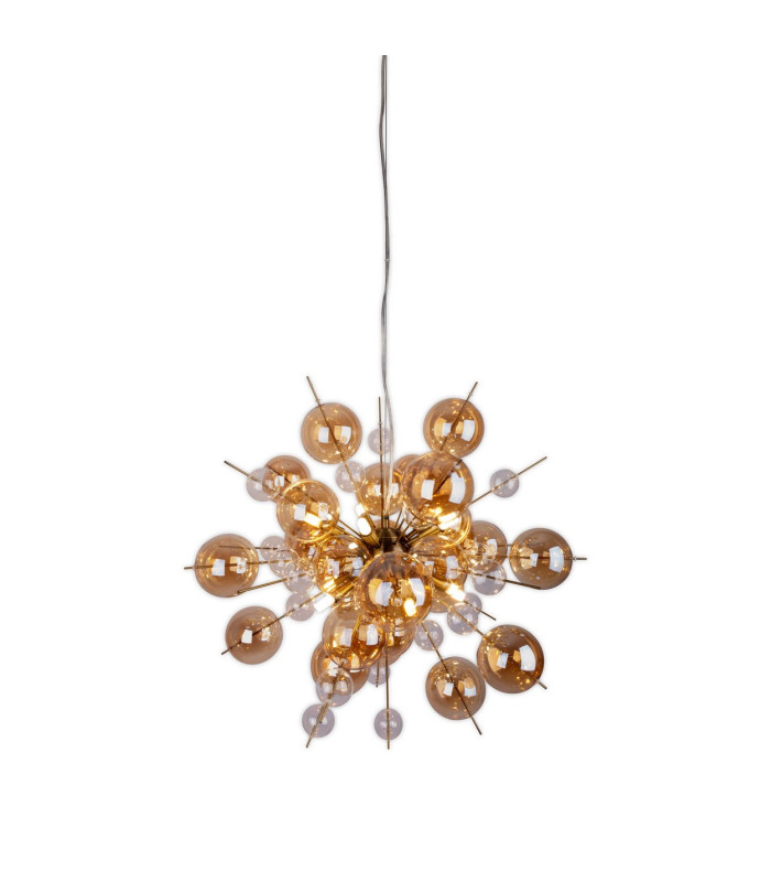 Explosion 65cm Spherical Pendant Ceiling Light Amber 10xG9-9
