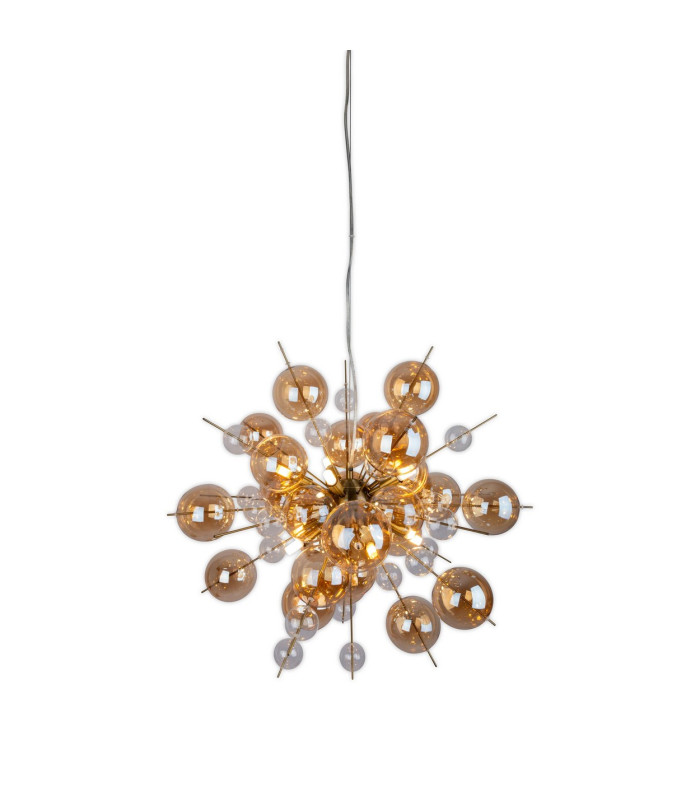 Explosion 65cm Spherical Pendant Ceiling Light Amber 10xG9-10