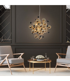 Explosion 65cm Spherical Pendant Ceiling Light Gold 10xG9-2