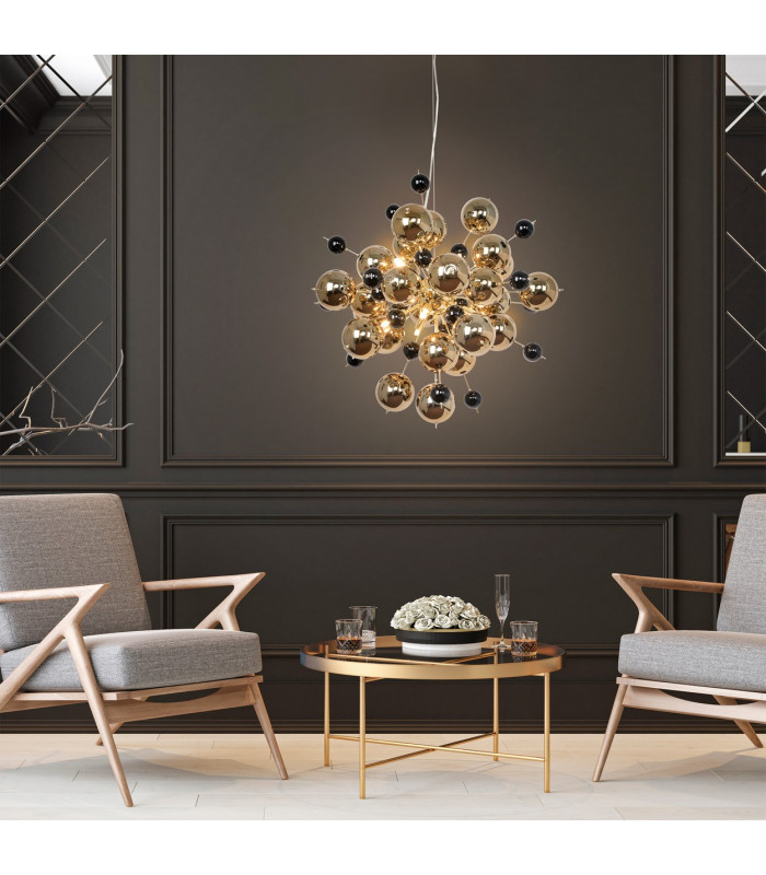 Explosion 65cm Spherical Pendant Ceiling Light Gold 10xG9-2