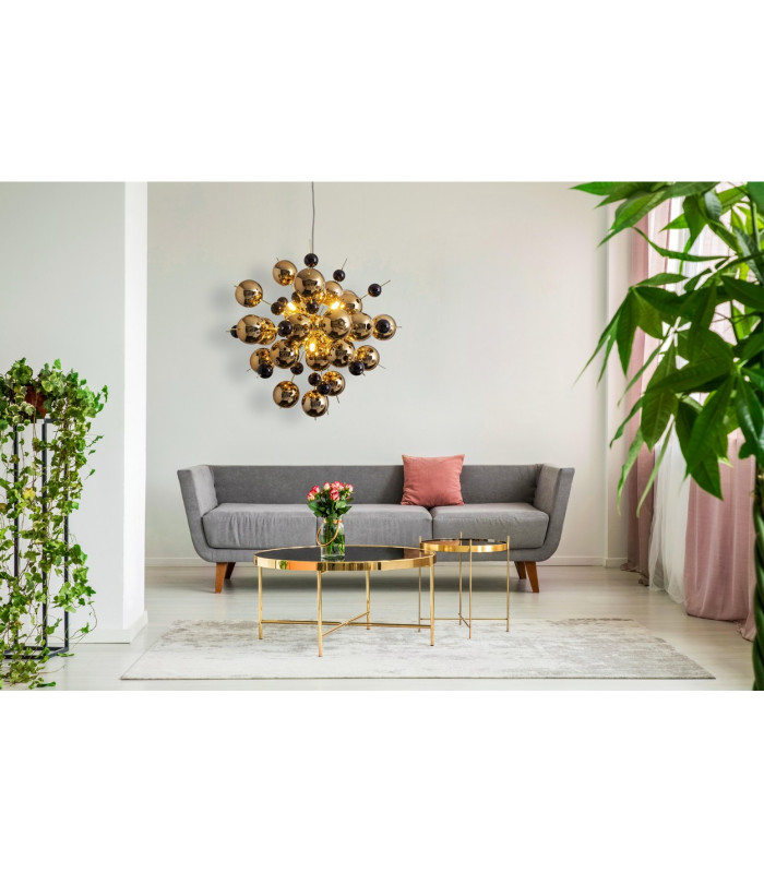Explosion 65cm Spherical Pendant Ceiling Light Gold 10xG9-4
