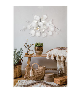 Explosion 98cm Spherical Pendant Ceiling Light White 10xG9-2