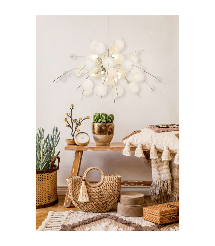 Explosion 98cm Spherical Pendant Ceiling Light White 10xG9-3