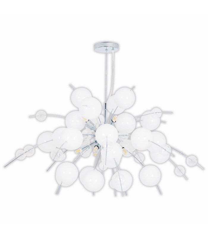 Explosion 98cm Spherical Pendant Ceiling Light White 10xG9-7