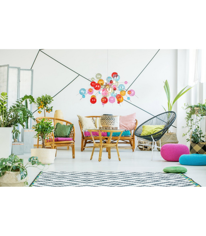 Explosion 98cm Spherical Pendant Ceiling Light Multi Colour 10xG9-2