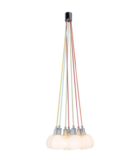 Rainbow-Bowl Cluster Pendant Ceiling Light White 1xE14-1