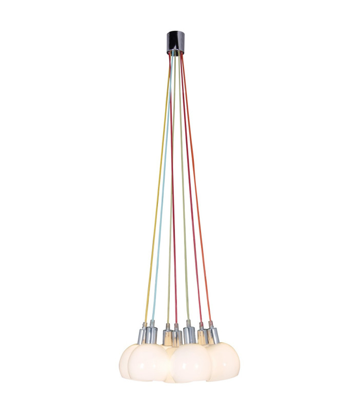 Rainbow-Bowl Cluster Pendant Ceiling Light White 1xE14-1