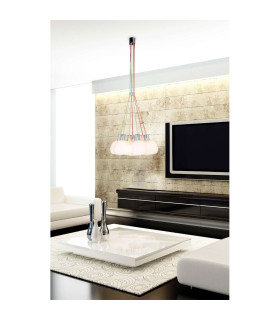 Rainbow-Bowl Cluster Pendant Ceiling Light White 1xE14-2