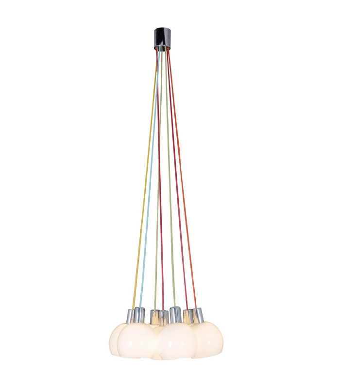 Rainbow-Bowl Cluster Pendant Ceiling Light White 1xE14-5