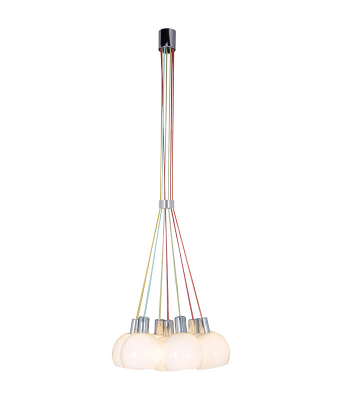 Rainbow-Bowl Cluster Pendant Ceiling Light White 1xE14-6