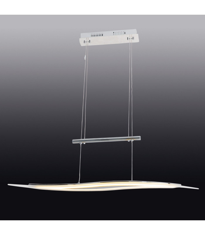 Wave Dimmable LED Bar Pendant Ceiling Light Chrome 3000K-3