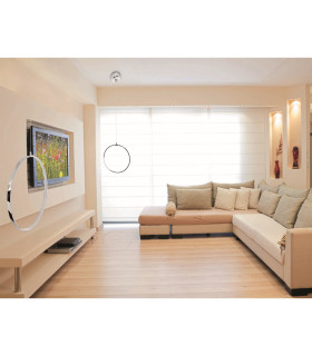 Loop Line LED Ring Pendant Ceiling Light Chrome 3000K-2